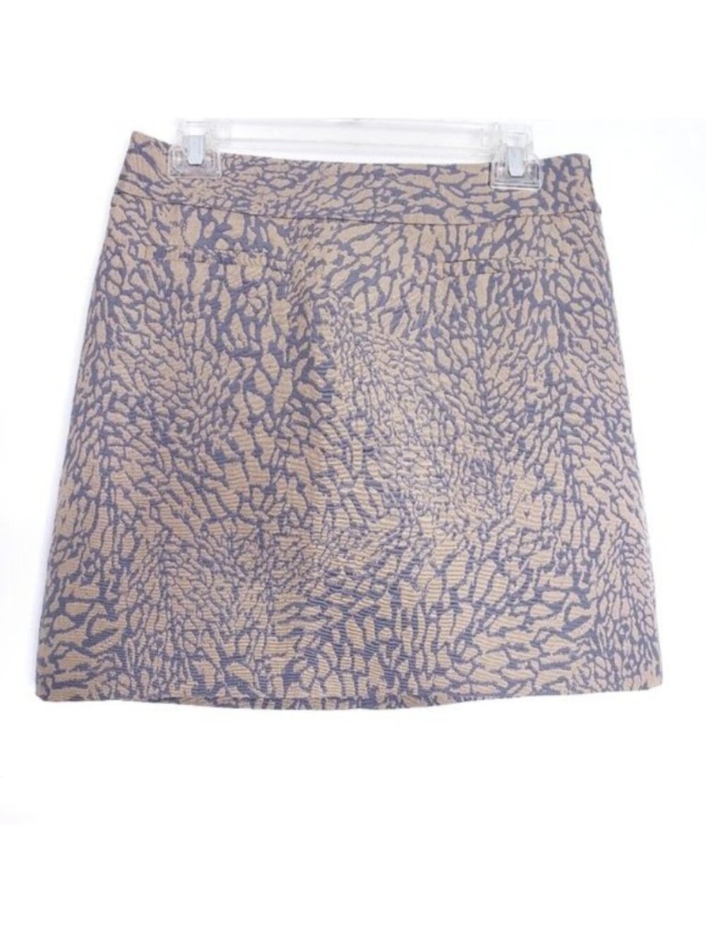 Loft Ann Taylor Tan & Gray Animal Print Career Mini Skirt Women's Size 2